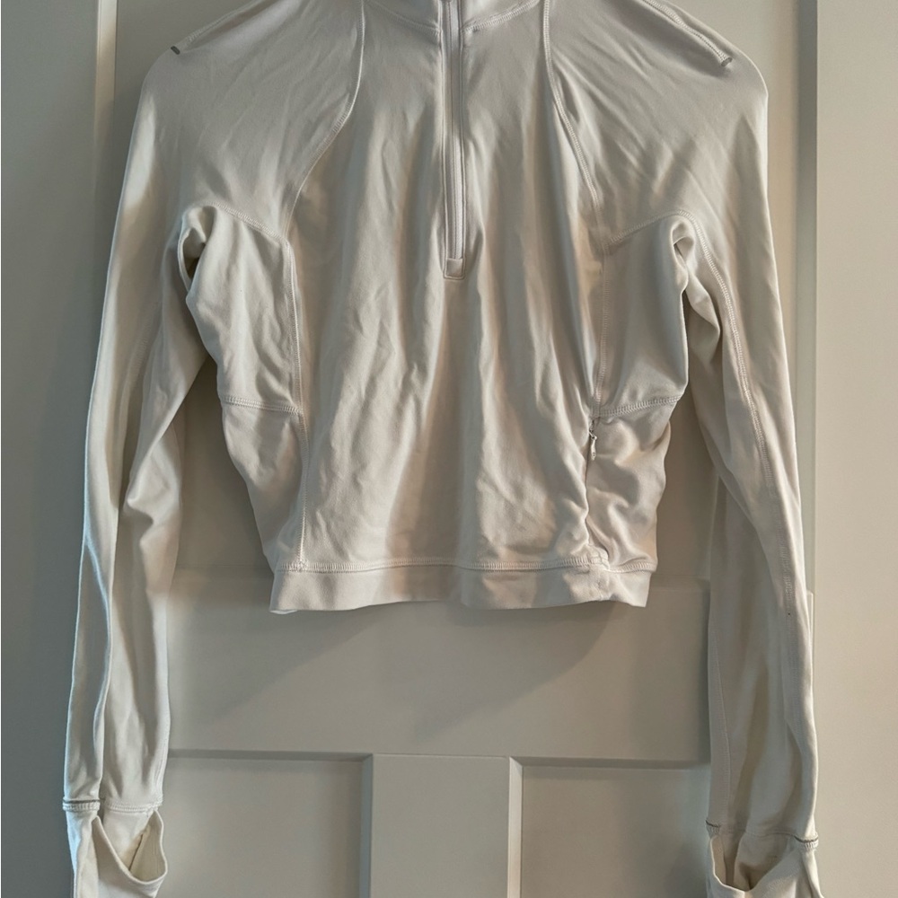 lululemon athletica White Long-Sleeve Crop Half-Zip Top